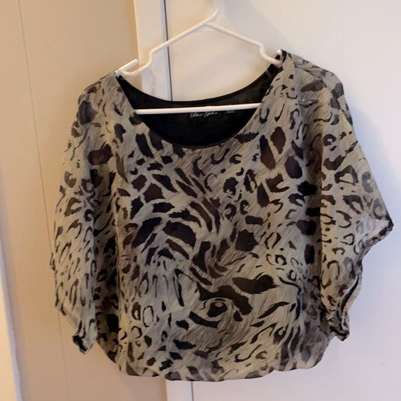 Sheer Animal Print Top - Picture 1 of 4